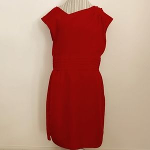 Express Red Work Career Dress 100% Silk 12